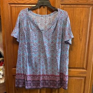 Elegant Blue and Purple Women's Blouse size XXXL